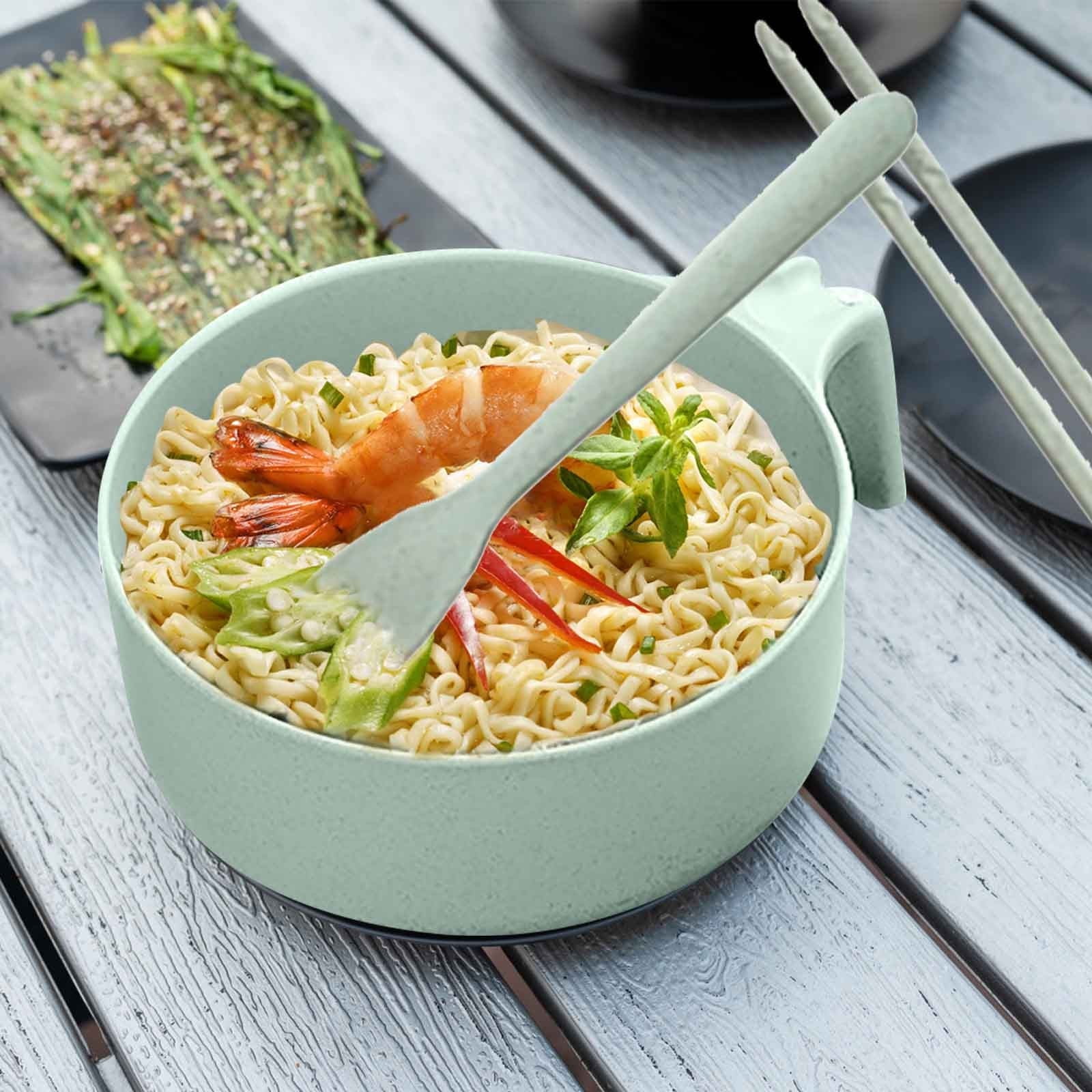 Konghyp Instant Noodle Bowl With Lid And Chopsticks Set - Convenient Tableware For Students, Ideal For Dormitories, Ensures Hot Noodle Enjoyment